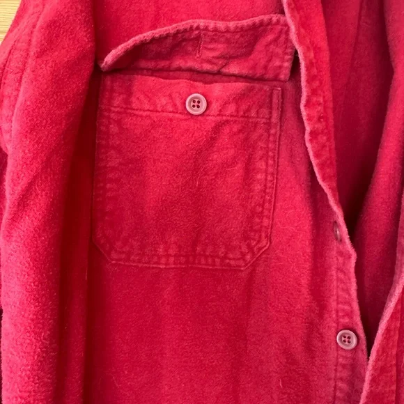 L.L. Bean Chamois Shirt Long Sleeve Button-up Vintage Mens Sz XXL Tall Brick Red - Picture 7 of 8